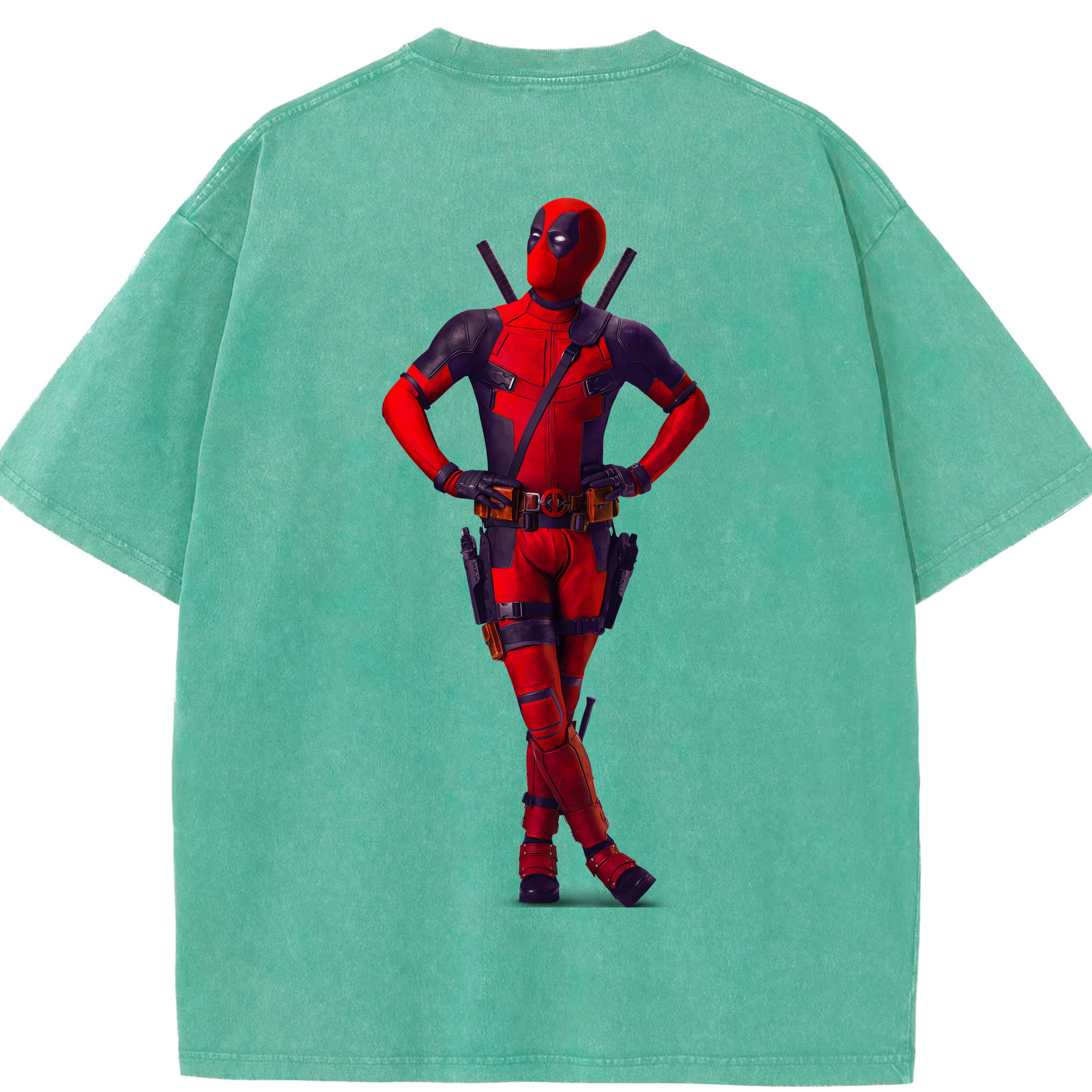 （画像用） Deadpool デッドプール 綿100% ヴィンテージ風 半袖Tシャツ（背面プリント）